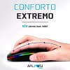 Mouse Sem Fio Recarregável Wireless Óptico LED RGB Ergonômico