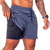 Bermuda 2 Em 1 Short Duplo Esportivo Com Bolso Academia Run - Image 5