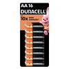 Pilha Alcalina AA Pequena Duracell - Kit com 16 Unidades